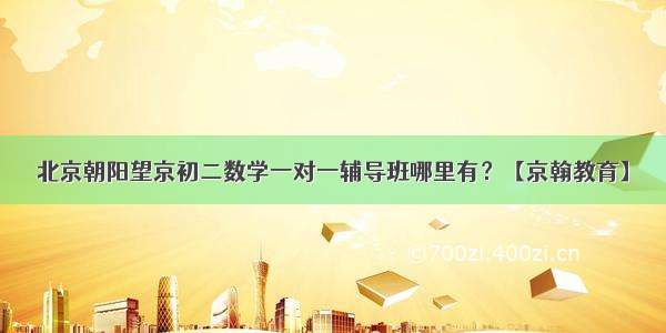 北京朝阳望京初二数学一对一辅导班哪里有？【京翰教育】