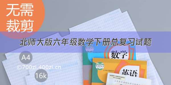 北师大版六年级数学下册总复习试题