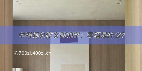 中考满分作文800字：幸福是什么?