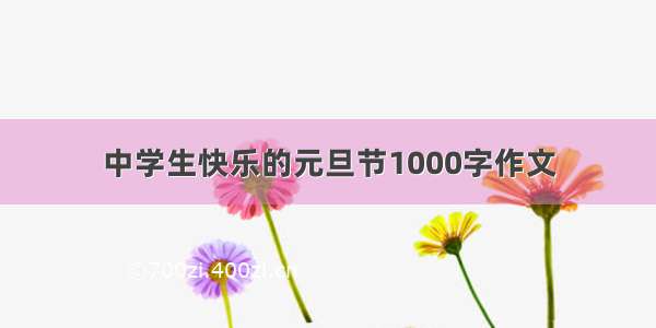 中学生快乐的元旦节1000字作文