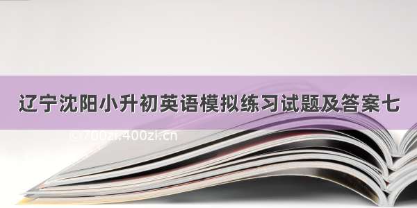 辽宁沈阳小升初英语模拟练习试题及答案七