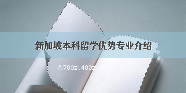 新加坡本科留学优势专业介绍