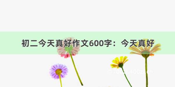 初二今天真好作文600字：今天真好