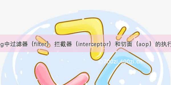 spring中过滤器（filter） 拦截器（interceptor）和切面（aop）的执行顺序