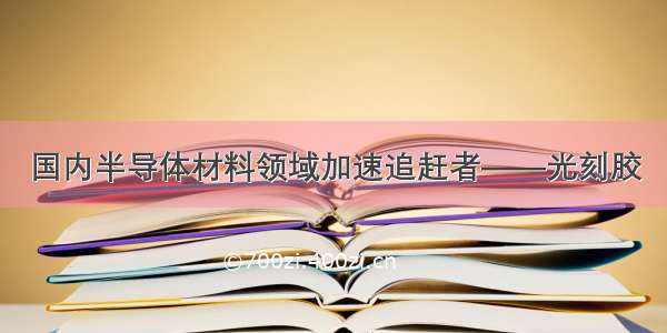 国内半导体材料领域加速追赶者――光刻胶