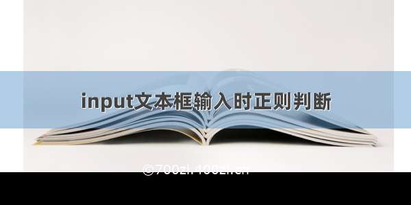 input文本框输入时正则判断