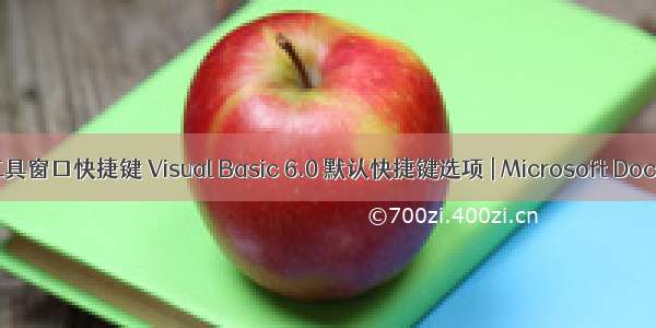 工具窗口快捷键 Visual Basic 6.0 默认快捷键选项 | Microsoft Docs