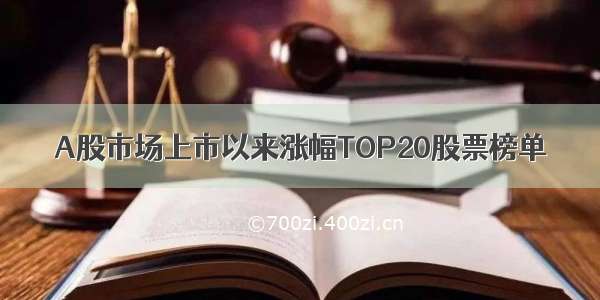 A股市场上市以来涨幅TOP20股票榜单