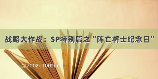 战略大作战：SP特别篇之“阵亡将士纪念日”