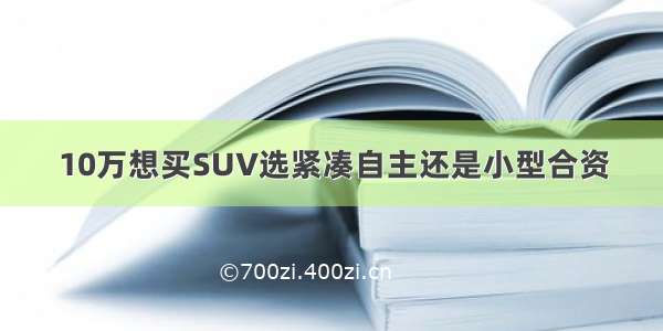 10万想买SUV选紧凑自主还是小型合资