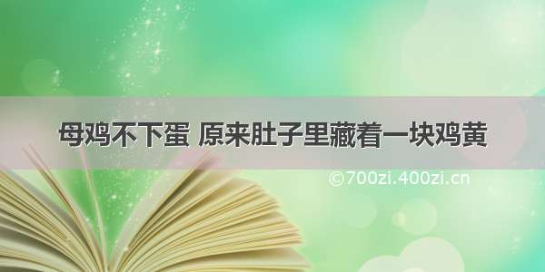 母鸡不下蛋 原来肚子里藏着一块鸡黄