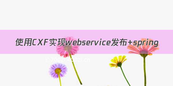 使用CXF实现webservice发布+spring