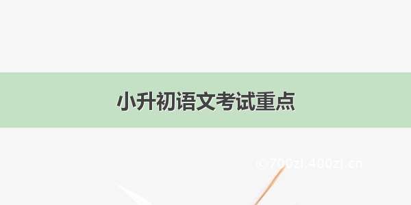 小升初语文考试重点