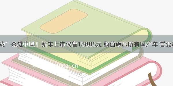 越南“总裁”杀进中国！新车上市仅售18888元 颜值碾压所有国产车 誓要逼疯红旗！