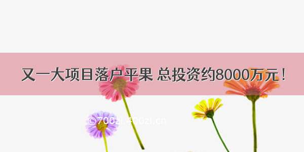 又一大项目落户平果 总投资约8000万元！