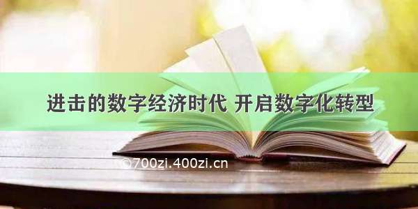 进击的数字经济时代 开启数字化转型