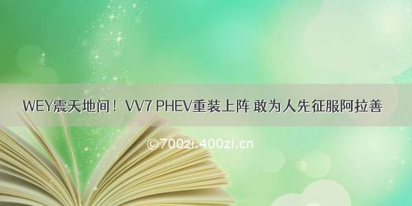 WEY震天地间！VV7 PHEV重装上阵 敢为人先征服阿拉善