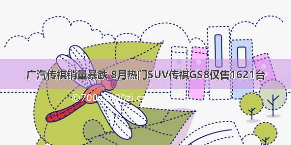 广汽传祺销量暴跌 8月热门SUV传祺GS8仅售1621台