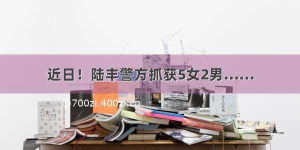 近日！陆丰警方抓获5女2男……