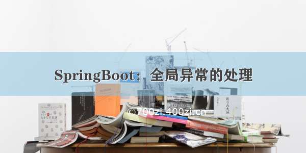 SpringBoot：全局异常的处理