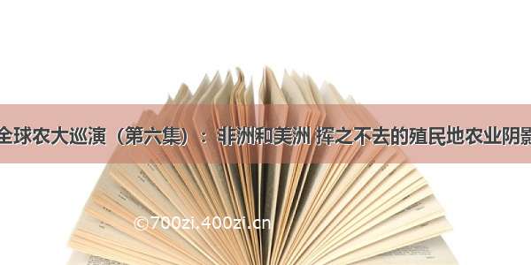 全球农大巡演（第六集）：非洲和美洲 挥之不去的殖民地农业阴影