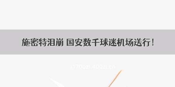 施密特泪崩 国安数千球迷机场送行！