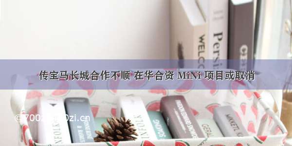 传宝马长城合作不顺 在华合资 MiNi 项目或取消