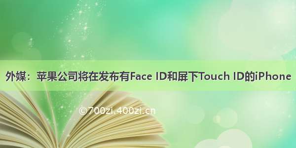 外媒：苹果公司将在发布有Face ID和屏下Touch ID的iPhone