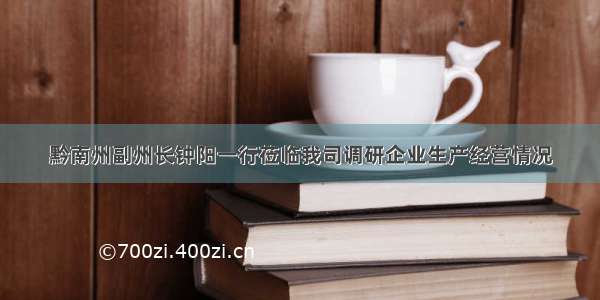 黔南州副州长钟阳一行莅临我司调研企业生产经营情况