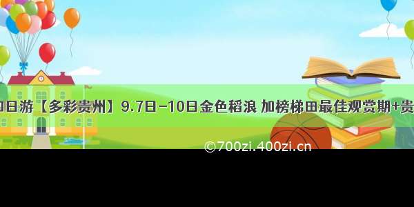 （成行）四日游【多彩贵州】9.7日-10日金色稻浪 加榜梯田最佳观赏期+贵州大小七孔