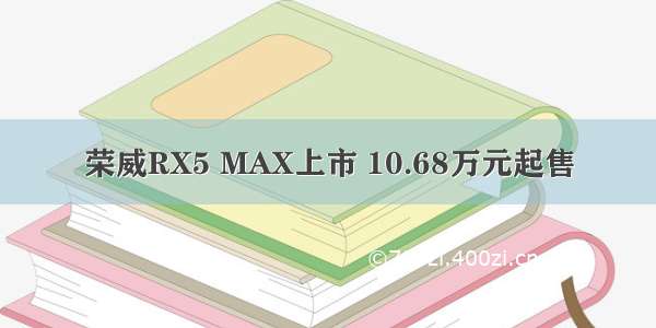 荣威RX5 MAX上市 10.68万元起售