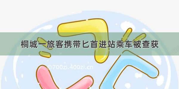 桐城一旅客携带匕首进站乘车被查获