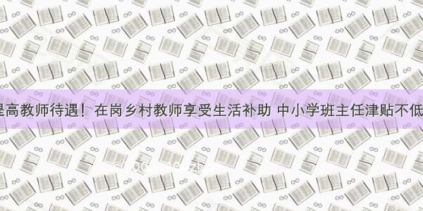 郑州市提高教师待遇！在岗乡村教师享受生活补助 中小学班主任津贴不低于500元