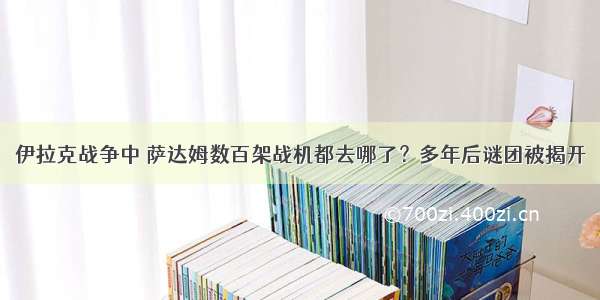 伊拉克战争中 萨达姆数百架战机都去哪了？多年后谜团被揭开