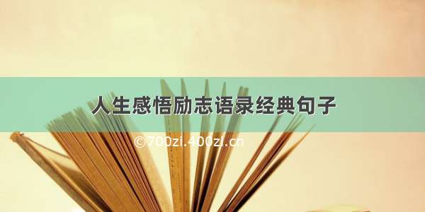 人生感悟励志语录经典句子