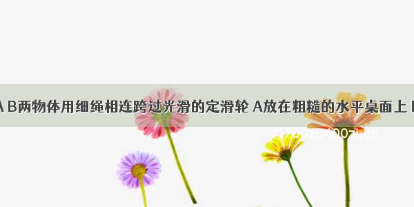 如图所示 A B两物体用细绳相连跨过光滑的定滑轮 A放在粗糙的水平桌面上 B物体悬空