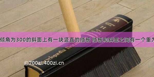 如图所示 在倾角为300的斜面上有一块竖直的挡板 挡板和斜面之间有一个重为20N的光滑