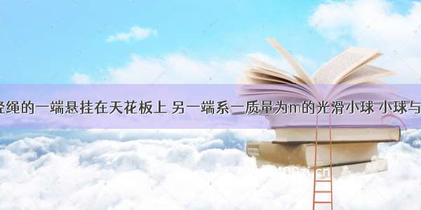 如图所示 轻绳的一端悬挂在天花板上 另一端系一质量为m的光滑小球 小球与质量为M的