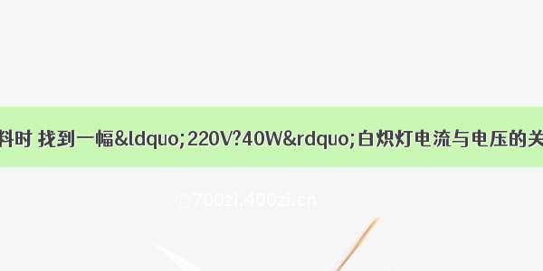 郑好同学在查阅资料时 找到一幅“220V?40W”白炽灯电流与电压的关系图象 如图 从图