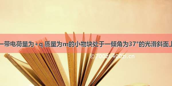 如图所示 一带电荷量为+q 质量为m的小物块处于一倾角为37°的光滑斜面上 当整个装