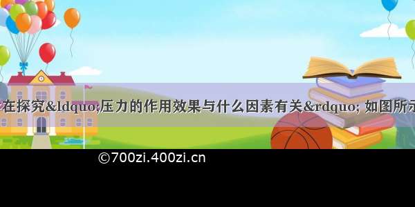 某实验小组的同学在探究“压力的作用效果与什么因素有关” 如图所示．（1）实验中他