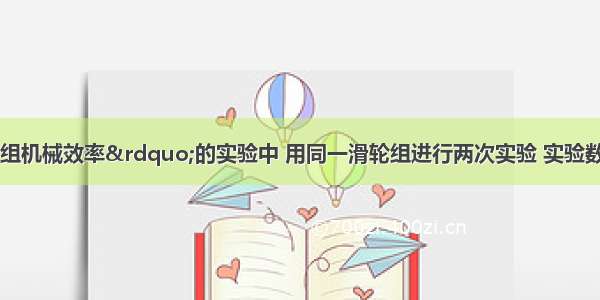 在“测滑轮组机械效率”的实验中 用同一滑轮组进行两次实验 实验数据如下表：次数钩