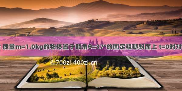 如图甲所示 质量m=1.0kg的物体置于倾角θ=37°的固定粗糙斜面上 t=0时对物体施以平