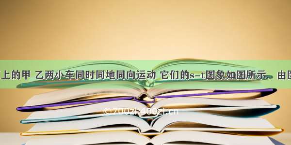 同一水平面上的甲 乙两小车同时同地同向运动 它们的s-t图象如图所示．由图中可知___