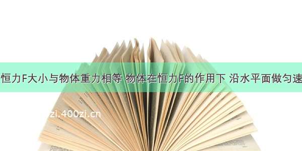 如图所示 恒力F大小与物体重力相等 物体在恒力F的作用下 沿水平面做匀速直线运动 