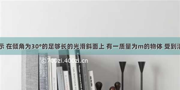 如图甲所示 在倾角为30°的足够长的光滑斜面上 有一质量为m的物体 受到沿斜面方向