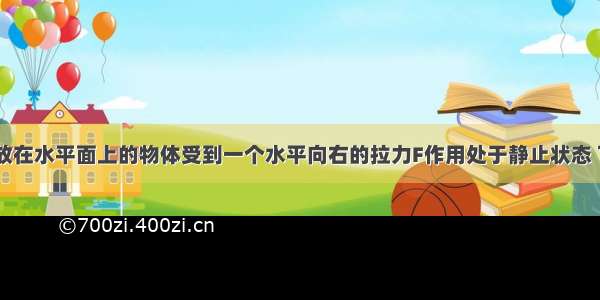 如图所示 放在水平面上的物体受到一个水平向右的拉力F作用处于静止状态 下列说法中