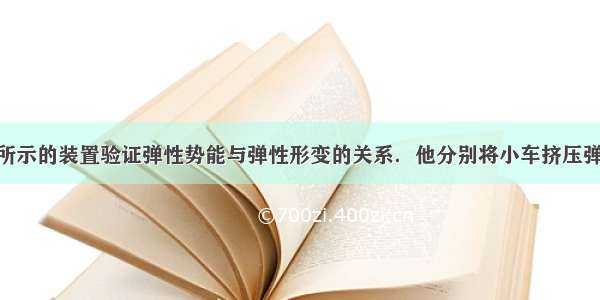 小明用如图所示的装置验证弹性势能与弹性形变的关系．他分别将小车挤压弹簧至A1 A2 