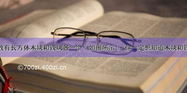 水平桌面上放有长方体木块和铁块各一个（如图所示）．你一定想知道木块和铁块的下表面