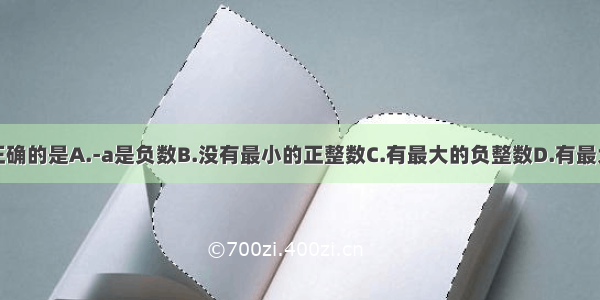 下列说法正确的是A.-a是负数B.没有最小的正整数C.有最大的负整数D.有最大的正整数